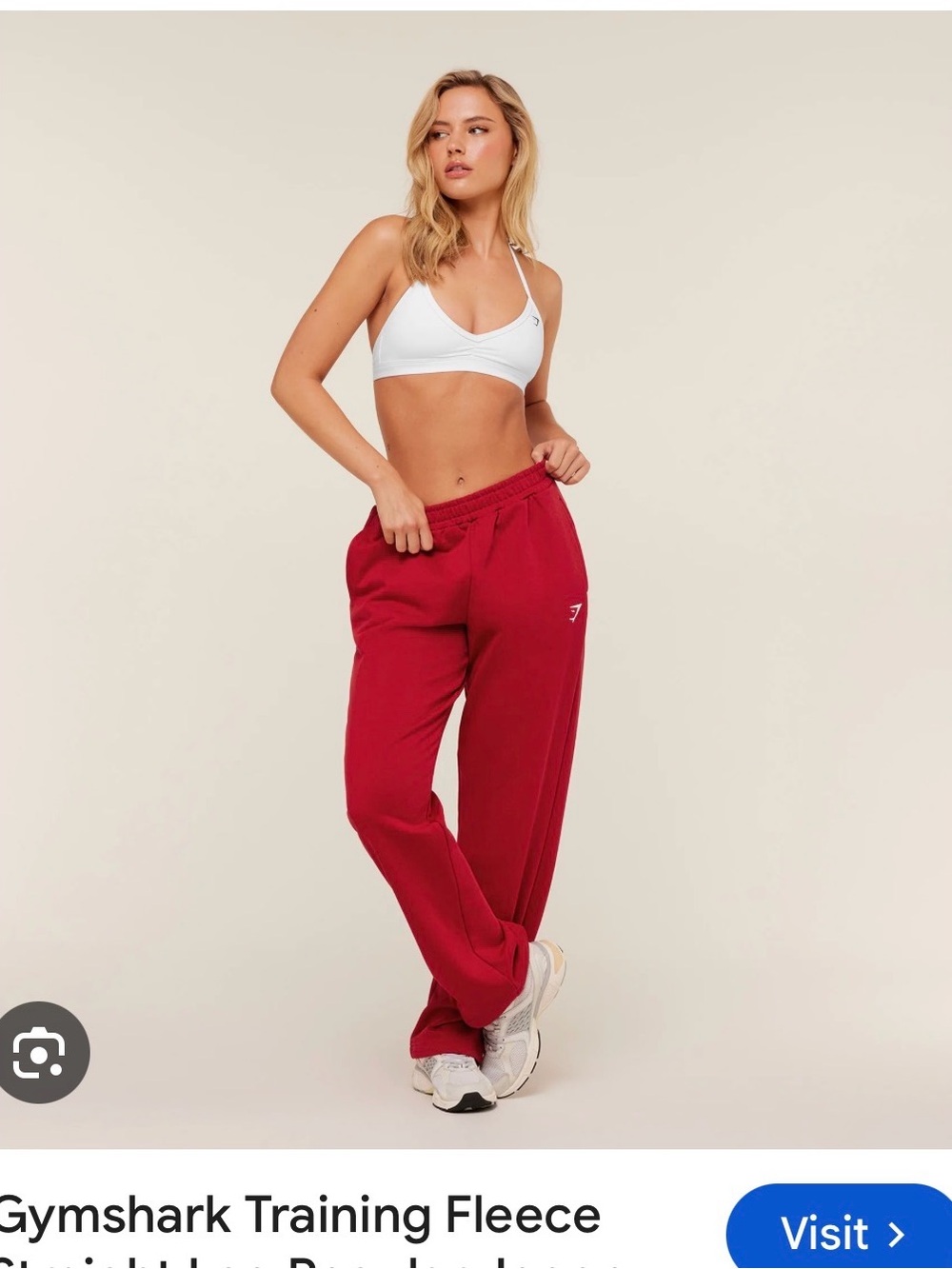 Gymshark Women’s Red Training Fleece Sweatpants NWT